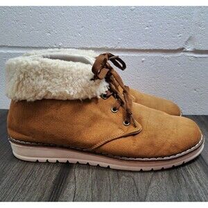 Everglades Ankle Boots, Brown Winter Lace Up Women's Boots Size 8.5M